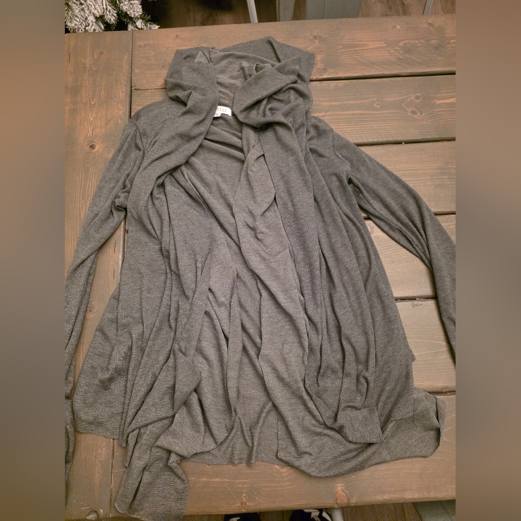 Barneys New York Gray Draped Cardigan Size Small